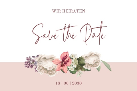 Entzückende Save the date Karte mit Blüte