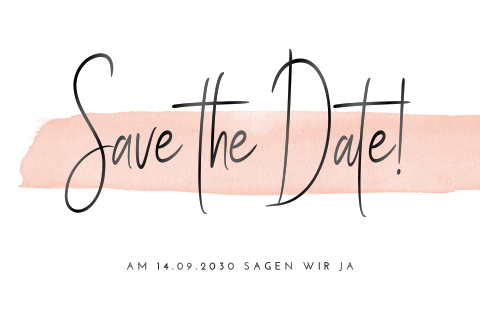 Stilvolle Save the Date-Karte "Rosa Aquarell"
