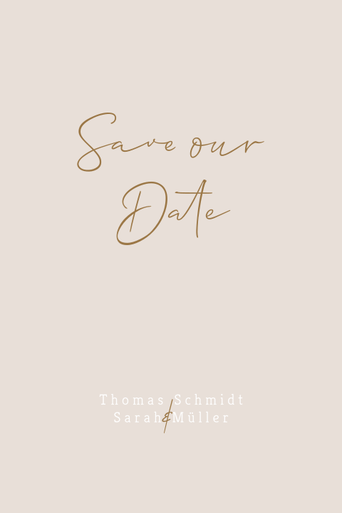 Schlichte stilvolle Save-the-Date-Karte in zartem Farbton und altrosa