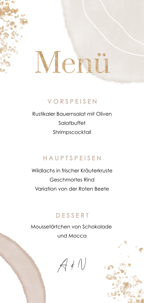 Abstrakte Menükarte doppelseitig