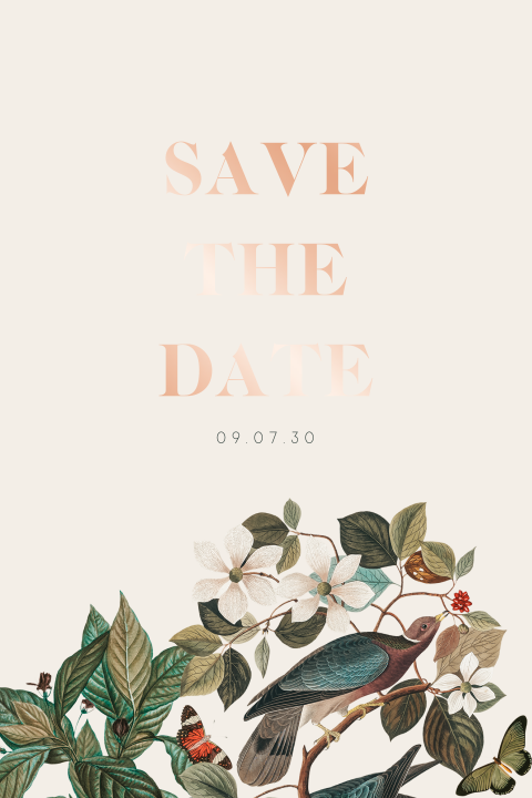Save the Date Karte mit Foliendruck im Boho Stil