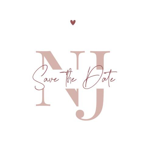 Schlichte Save the date-Karte in Rosa und Weiß