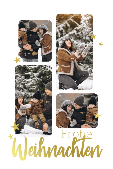 Moderne Weihnachtskarte mit Fotocollage