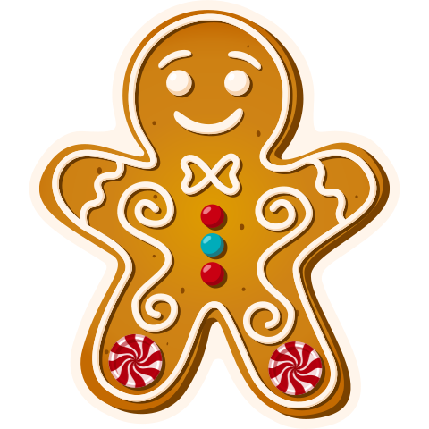 Lustige Weihnachtskarte in Lebkuchenmann-Form