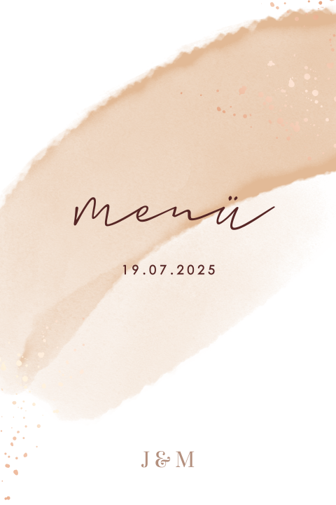 Menükarte in rosa Farben