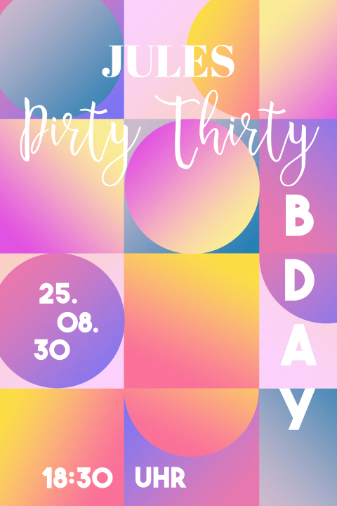 Einladung zum 30sten Geburtstag Farbenfrohes Fest