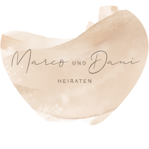 Hochzeitseinladung in Herzform mit beige Aquarell