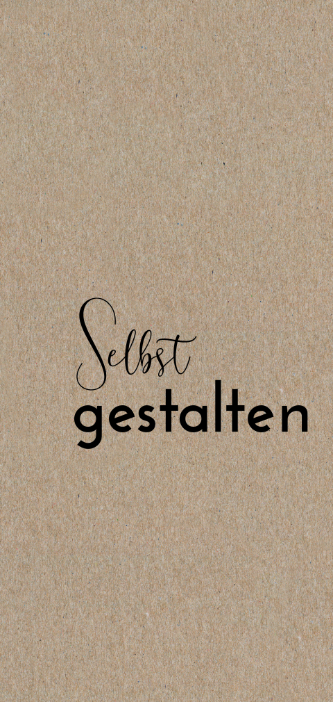 Kraft-Look Danksagung zur Einschulung doppeltes längliches Hochformat