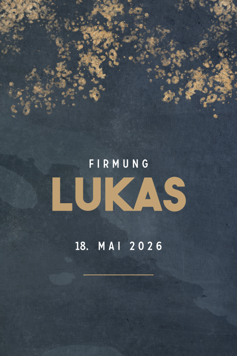 Einladung zur Firmung mit Goldelementen