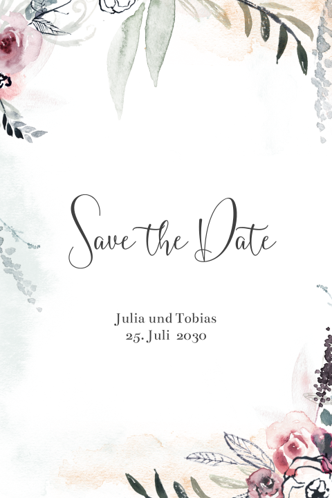 Save the date Karte mit Blumen