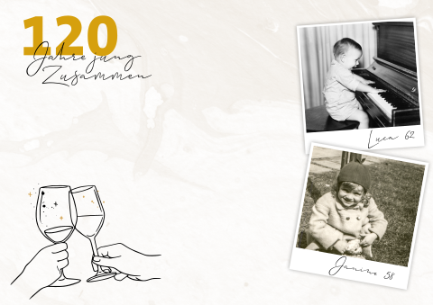 Tischset Geburtstag "Zusammen 120" mit Fotos