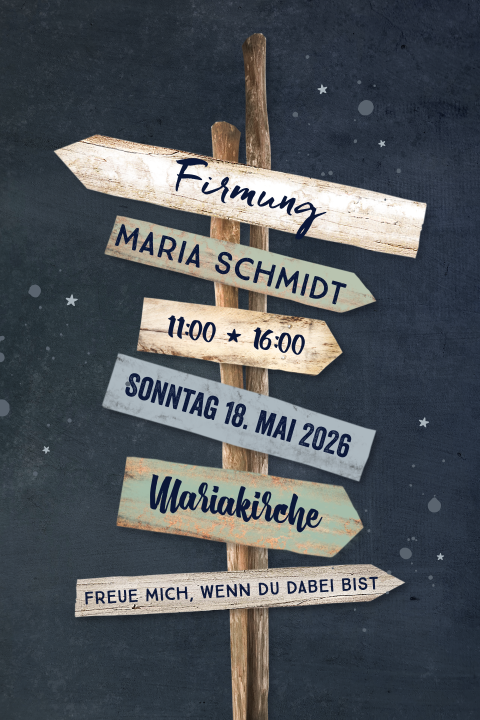 Einladung zur Firmung Wegweiser