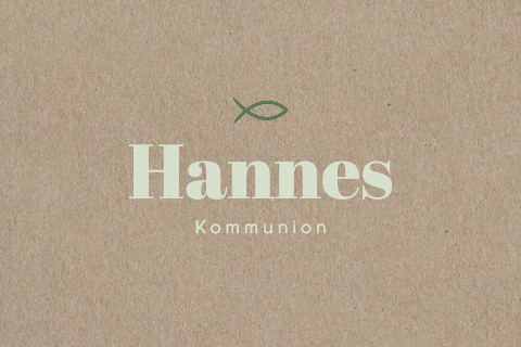Kraft Einladung zur Kommunion mit Colorblocking und Ichthys Fisch
