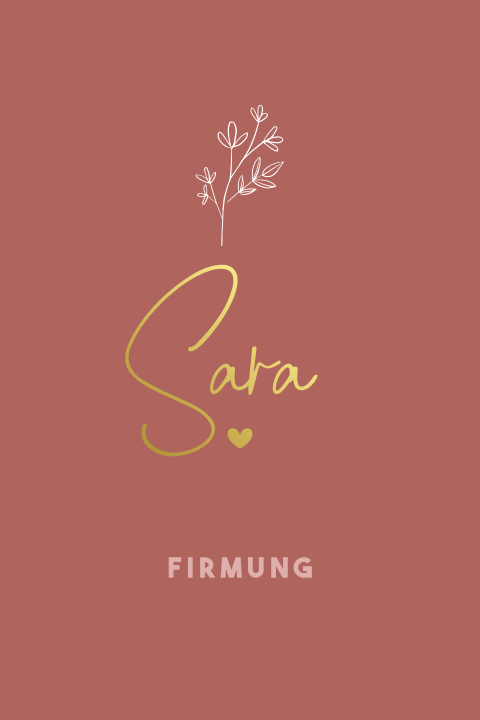 Einladung zur Firmung mit Goldfolie und Blumen