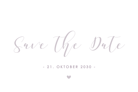 Elegante Save the Date Karte mit braunem Herz