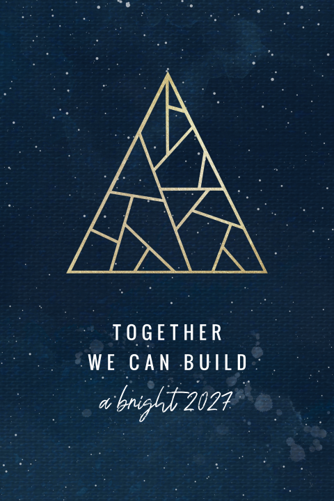 Kunstvolle Weihnachts- und Neujahrskarte Geometrie