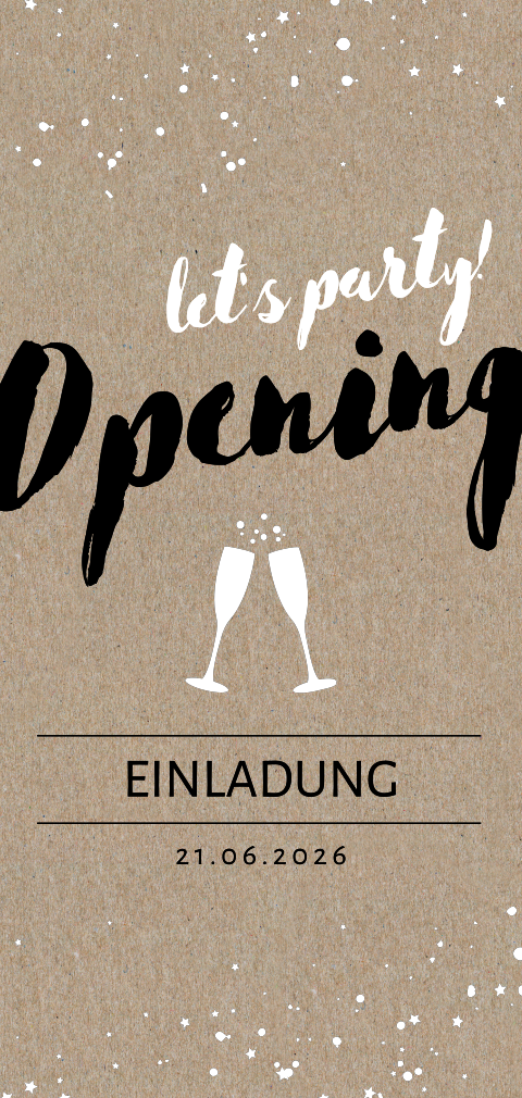 Geschäftliche Einladung zum Opening auf echtem Kraftpapier