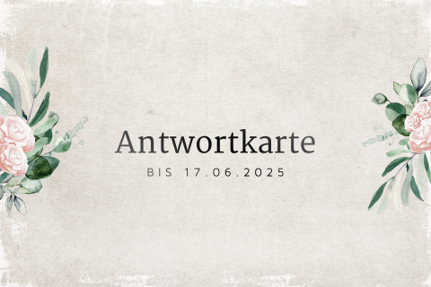 Vintage Antwortkarte mit dezenten Blumen