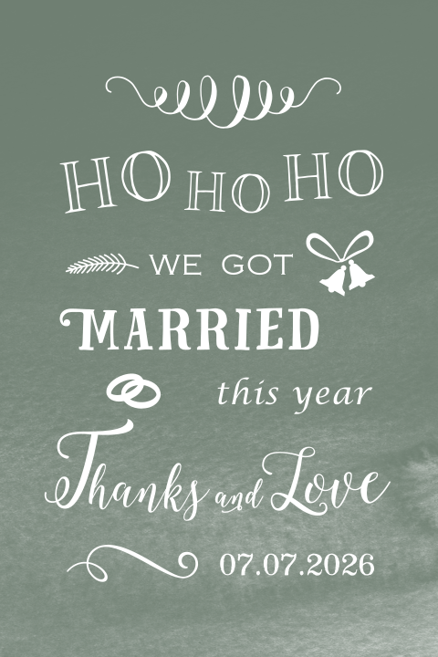 Dankes- und Weihnachtskarte "Ho Ho Ho" im Grünton