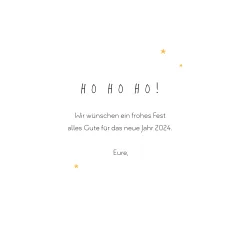 Lustige Weihnachtskarte mit Lama und Sternen