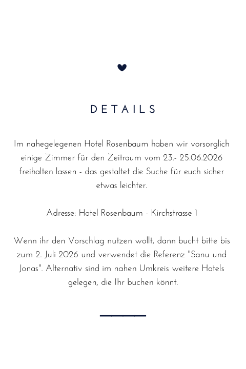 Einlegeblatt tiefblau mit edlem Foliendruck