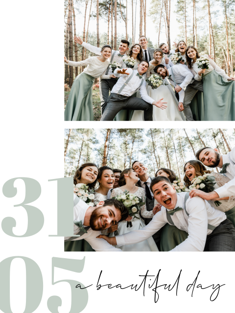 Hochzeitsposter "A beautiful day" mit 2 Fotos