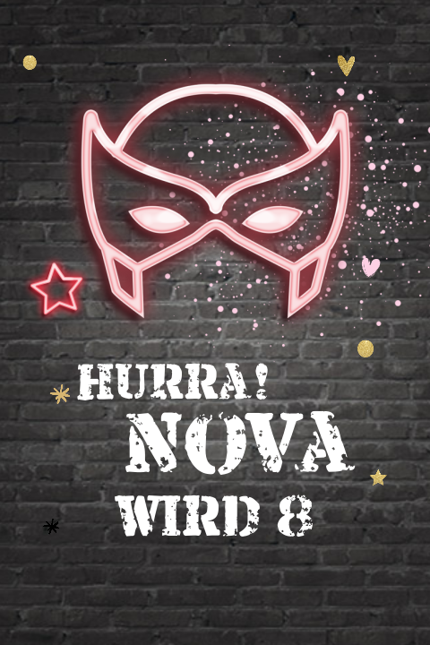 Coole schwarze Superheld-Geburtstagseinladung mit Neon