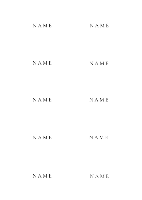 Namenskarten in Weiß und Schwarz "Love Road"