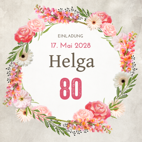 Florale Einladung zum 80 Geburtstag in Sandton
