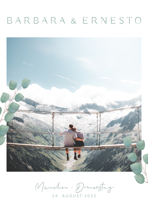 Hochzeitszeitung 12 Seiten mit Zweigen