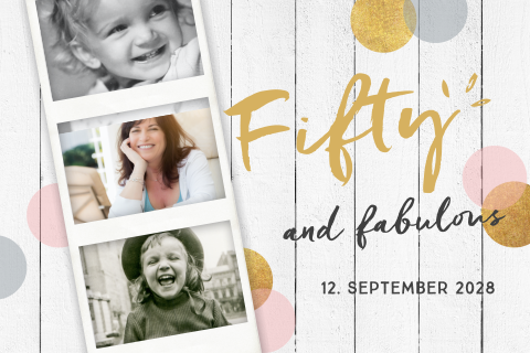 Originelle Einladung zum 50. Geburtstag mit Fotos