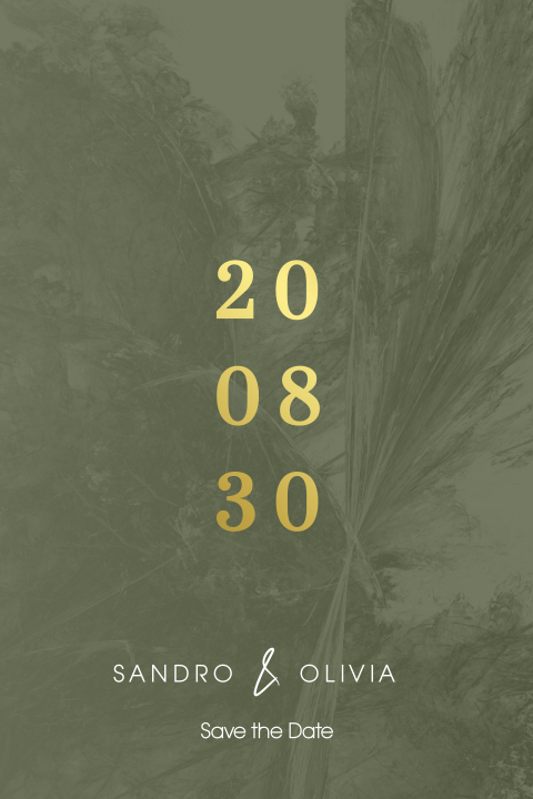 Save the Date-Karte Poem of the sea mit edler Goldfolie