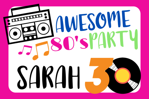 Hippe Einladung zum 30 Geburtstag in Pink