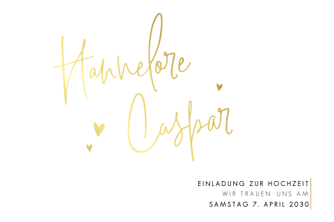 Schicke Hochzeitskarte mit elegantem Schriftzug