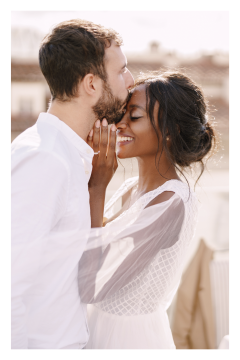 Hochzeitseinladung rechteckig Foto und Rand, selbst gestalten