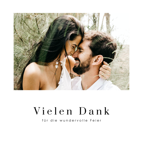 Hochzeitsdanksagungskarte selbst gestalten quadratisch