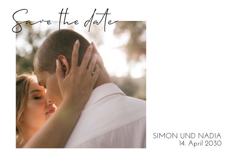 Minimalistische Save the Date Karte mit eigenem Foto