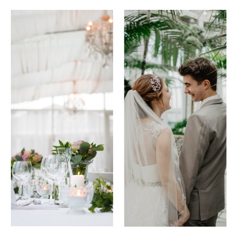 Hochzeitseinladung Klappkarte mit zwei großen Fotografien