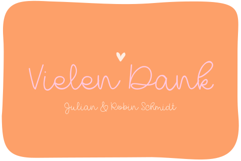 Colorblock Dankeskarte Hochzeit in organischer Form mit Foto