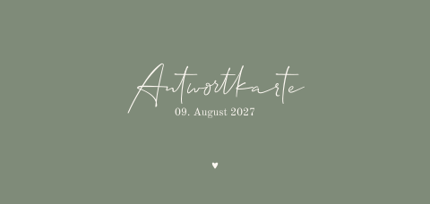 Grüne minimalistische Save-the-date-Karte mit Herz