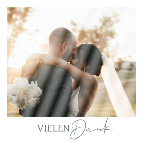 Polaroid Dankeskarte mit Kranz aus Eukalyptus