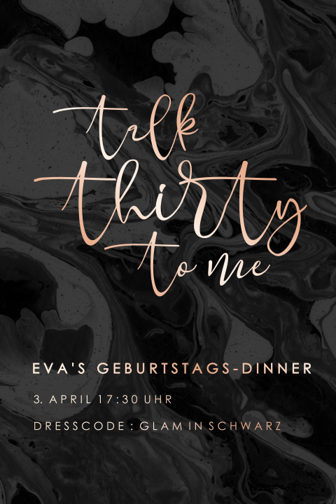 Glammy Geburtstageinladung mit runden Ecken und schickem Foliendruck