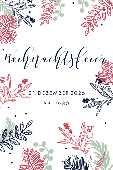 Bunte geschäftliche Weihnachtskarte mit Tannenzweigen
