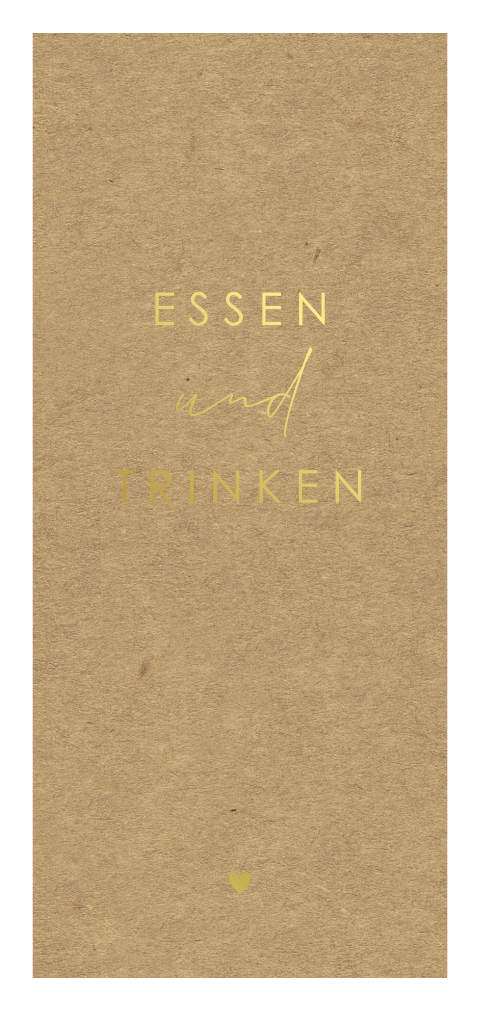 Goldfolie Menükarte im Kraftlook mit Herz