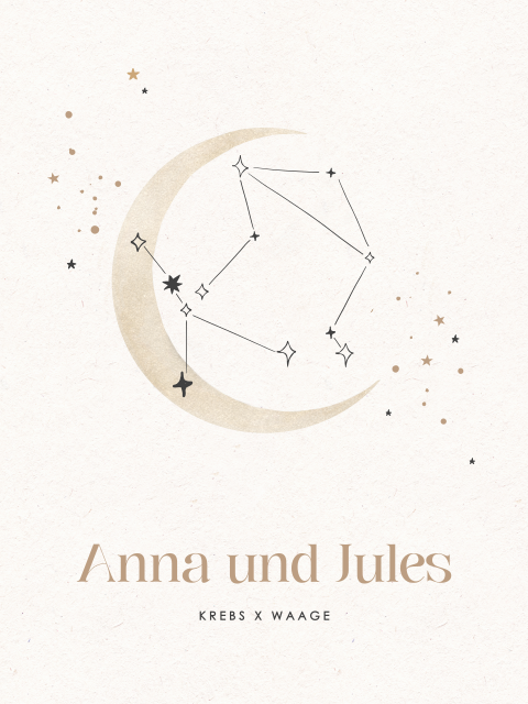 Hochzeitsposter mit Sternzeichen