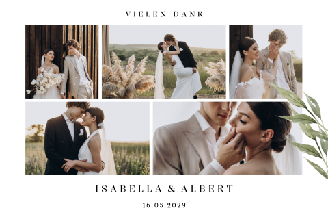 Hochzeit Dankes-Magnet mit mehreren Fotos