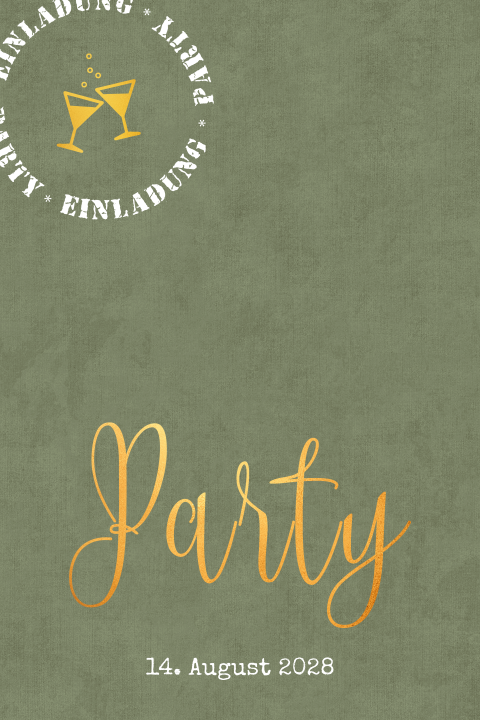 Einladung zur (Geburtstags)Feier mit Stempel und Cocktailgläsern