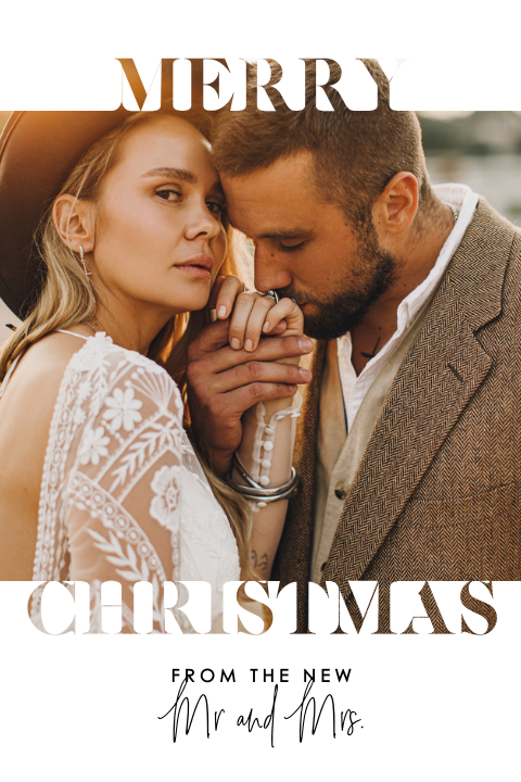 Weihnachtliche Dankeskarte Hochzeit mit Foto