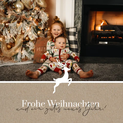 Quadratische Weihnachtskarte mit Foto, Kraftlook