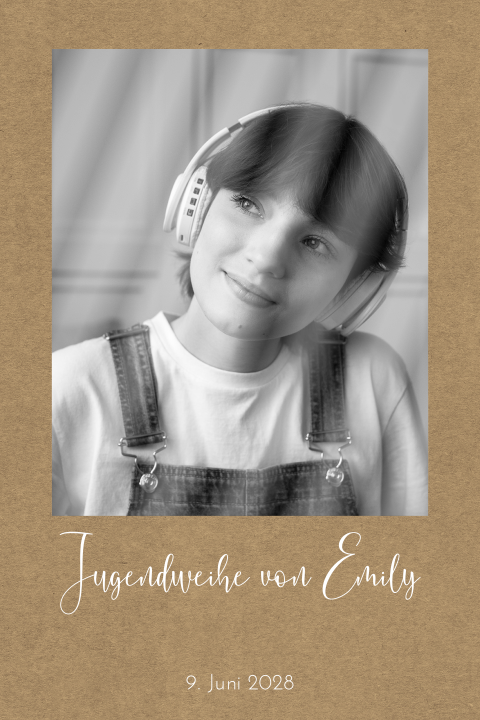 Einladung zur Jugendweihe im Kraftlook mit Hochglanzfotos